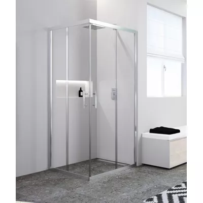 ACCÈS D'ANGLE À 2 PANNEAUX COULISSANTS CADRÉE VERRE CLAIR