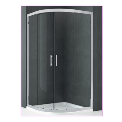 PAROI KALI R 1/4 R 90X90CM PROF.SILVER VERRE CLAIR