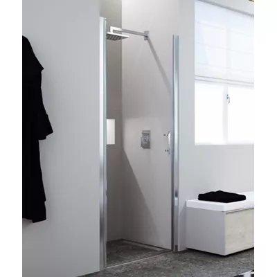 PORTE BATTANTE NON CADRÉE VERRE CLAIR PROFILÉS SILVER