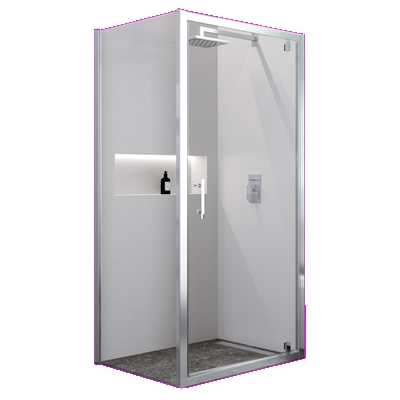 PAROI FIXE RÉVERSIBLE POUR PORTE CADRÉE VERRE CLAIR PROFILÉS SILVER