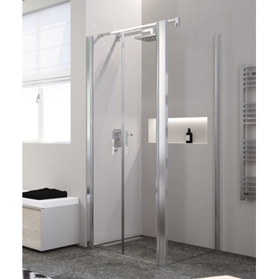 PAROI FIXE LATÉRALE DOMAO SANS CADRE 77/80CM VERRE CLAIR PROFILÉS SILVER  POUR P