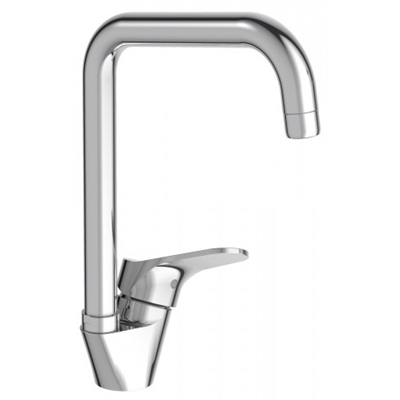 MITIGEUR EVIER BEC TUBE HAUT BRIVE CHROME POIGNEE LATERALE