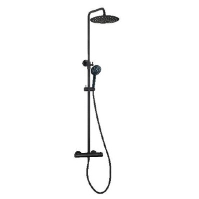 COLONNE DE DOUCHE DOMAO NOIRE MAT AVEC THERMOSTATIQUE