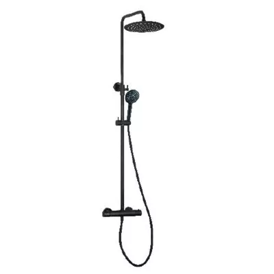 COLONNE DE DOUCHE DOMAO NOIRE MAT AVEC THERMOSTATIQUE