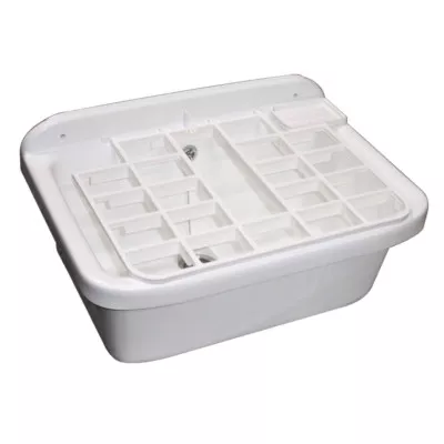 BAC MULTIUSAGE POSTE D'EAU SYNTHÉTIQUE BLANC 550X390X230MM - 18L