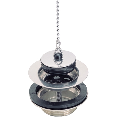 BONDE LAVABO 11/4 + BOUCHON CHAINETTE CORP LAITON