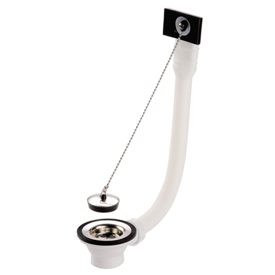 BONDE EVIER PVC Ø 70MM AVEC TROP PLEIN / EVIER INOX
