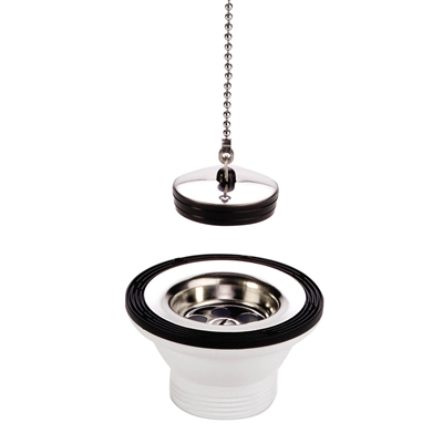BONDE EVIER PVC Ø 70MM SANS TROP PLEIN / EVIER INOX