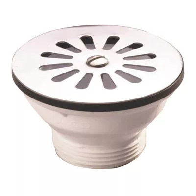 BONDE PLASTIQUE ÉVIER Ø 84MM À GRILLE