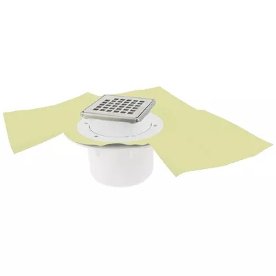 SIPHON 10X10 POUR SOL CARRELE Ø50MM GRILLE INOX