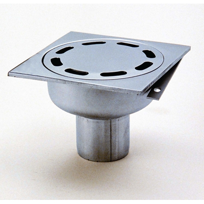 SIPHON 100 X 100 MODÈLE COURT GRILLE POLIE SORTIE VERTICALE DN 40
