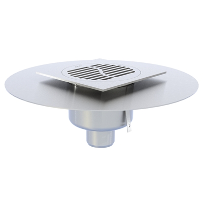SIPHON 100 X 100 MODÈLE COURT GRILLE WAVE AVEC PLATINE D' ÉTANCHÉITÉ