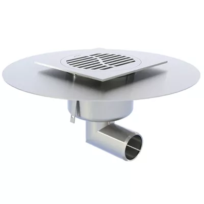 SIPHON 100 X 100 MODÈLE COURT GRILLE WAVE AVEC PLATINE D' ÉTANCHÉITÉ