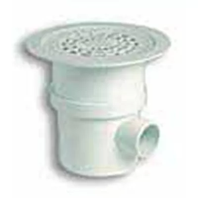 SIPHON POUR SOL PLASTIQUE AVEC GRILLE PVC BLANCHE