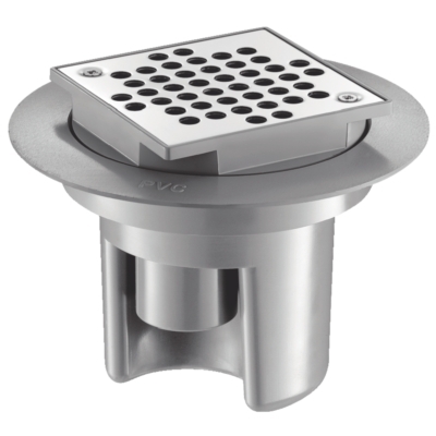 SIPHON DE SOL 100X100 PLATINE /GRILLE INOX POLI