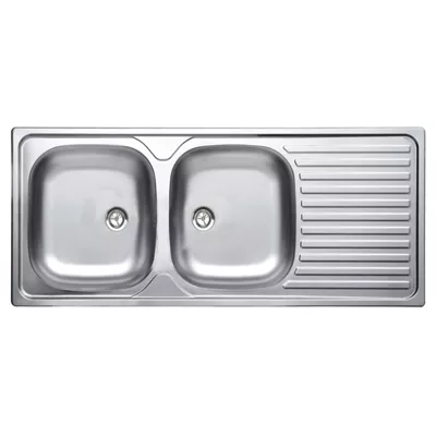 ÉVIER INOX 18/10 À ENCASTRER 116X50CM