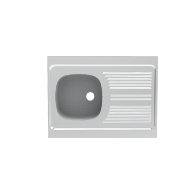 EVIER INOX 18/10 LAVELLI A POSER 80X60CM 1 CUVE 1 EG. NU
