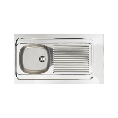 EVIER INOX 18/10 LAVELLI A POSER 100X60CM 1 CUVE 1 EG. NU
