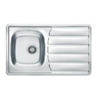 ÉVIER A ENCASTRER 1 CUVE 1 EG. 86X50CM INOX TOILE