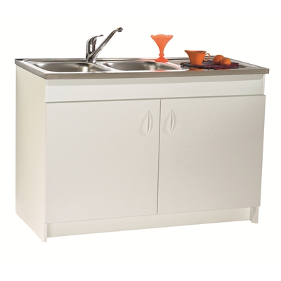 MEUBLE SOUS EVIER 90X60 CM SIM'NF BLANC 2 PORTES