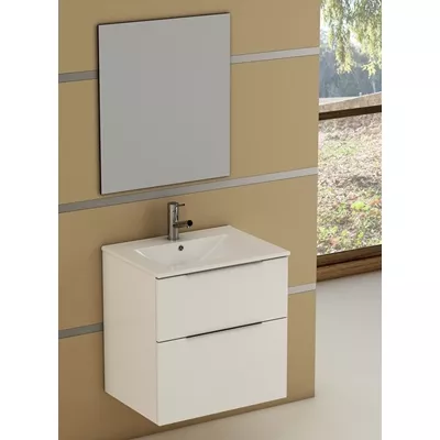 MEUBLE SUSPENDU GALSAKY 60CM FACADE 2T BLANC