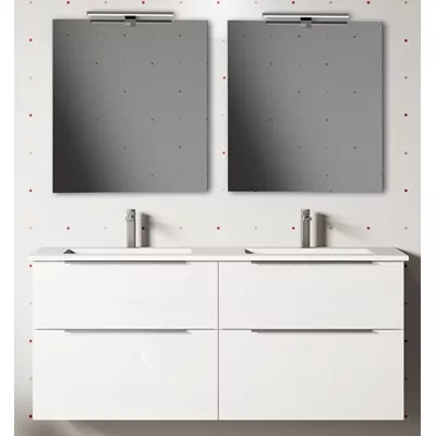 MEUBLE SUSPENDU GALSAKY 140CM FACADE 4T BLANC