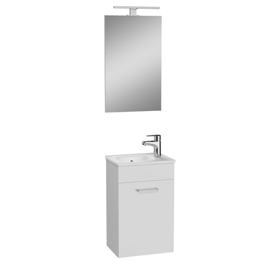 LAVE-MAIN MIA 40 CM 1 PORTE MELAMINE BLANC BRILLANT