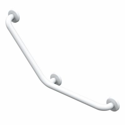 BARRE COUDEE 135° 40X40CM EPOXY BLANC 3 POINTS DE FIXATION
