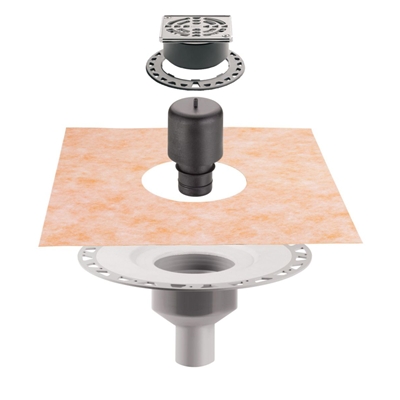 KERDI-DRAIN KIT EVACUATION SV AVEC GRILLE INOX 10X10 DN50