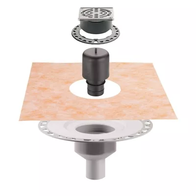 KERDI-DRAIN KIT EVACUATION SV AVEC GRILLE INOX 10X10 DN50