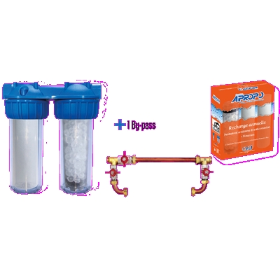 PACK FILTRE DUPLEX BY-PASS ANTITARTRE+CORROSION + FILTRE