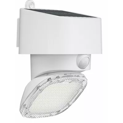 APPLIQUE SOLAIRE ORIENTABLE 180° BLANCHE, VEILLE 50LM DETECTION 2000LM