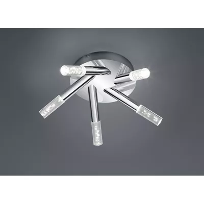 PLAFONNIER BOLSA  BILLE DE VERRE 5 VERRERIES TRANSPARENTES