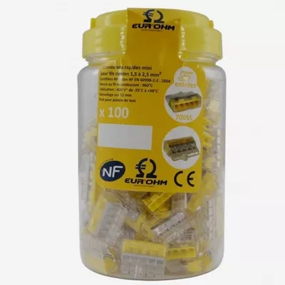 POT DE 100 CONNECTEURS JAUNE