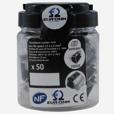 POT DE 50 CONNECTEURS  GRIS