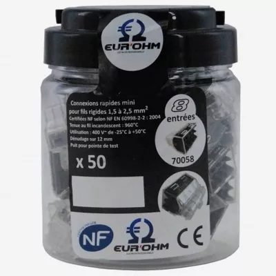 POT DE 50 CONNECTEURS  GRIS