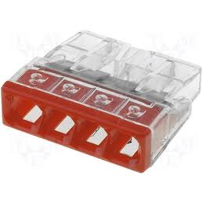 BORNE 4X0.5-2.5 TRANSPARET/ROUGE PAR 100P 2273-204