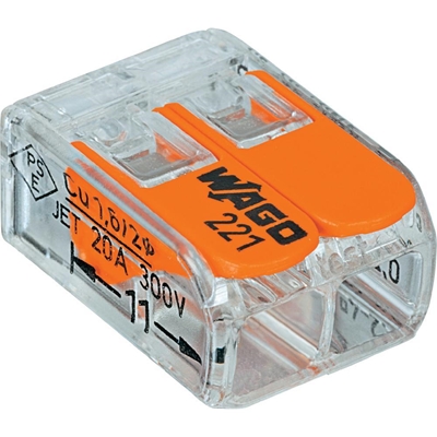BORNE À CONNEXION POUR FIL SOUPLE ET RIGIDE SECTION 0.08 À 2.5 MM² X 50 PIÈCES