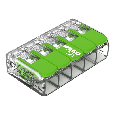 GREEN BTE DE 25 BORNES DE CONNEXION 5X4MM2 RIGIDE/ SOUPLE