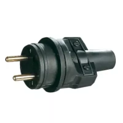 FICHE CAOUTCHOUC NOIR 2P+T 16A