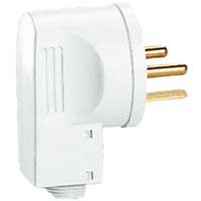 FICHE 2P+T 20A SORTIE LATERALE PLASTIQUE BLANC
