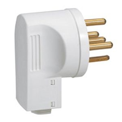 FICHE 3P+N+T 32A SORTIE LATERALE PLASTIQUE BLANC