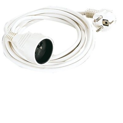 RALLONGE DE 3M 2P+T 16A BLANC 3500W 230V CABLE HO5VVF
