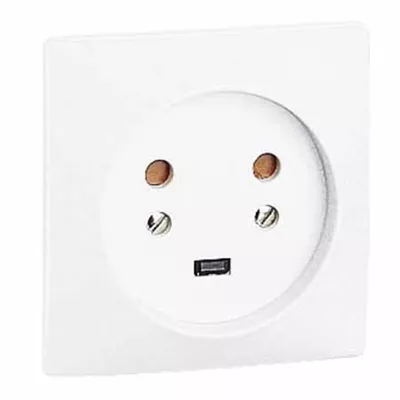 SOCLE À ENCASTRER 20 A - PLAQUE 80X80MM - À VIS - IVOIRE