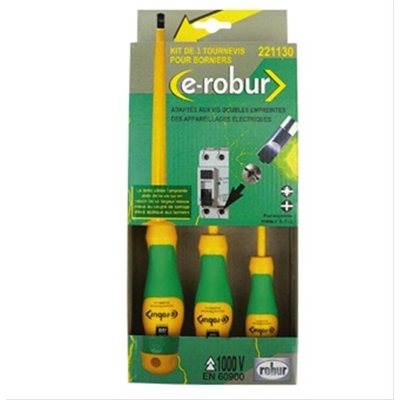 COFFRET DE 3 TOURNEVIS CRUCIPLAT ISOLÉS 1000V
